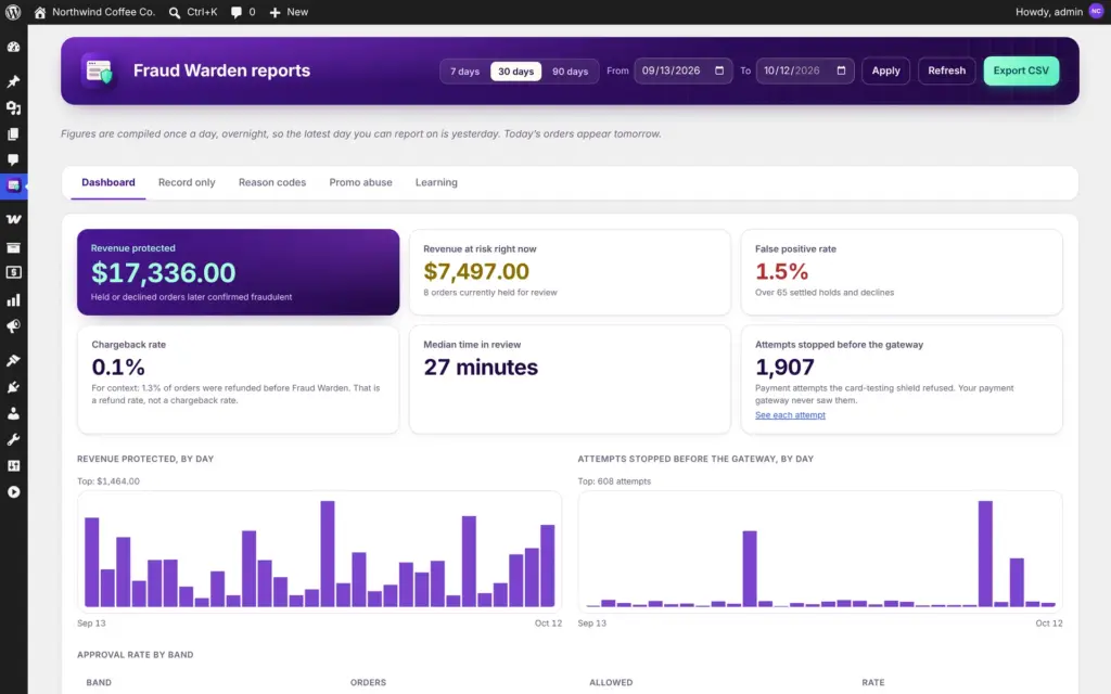 Fraud Warden screenshot: Reports
