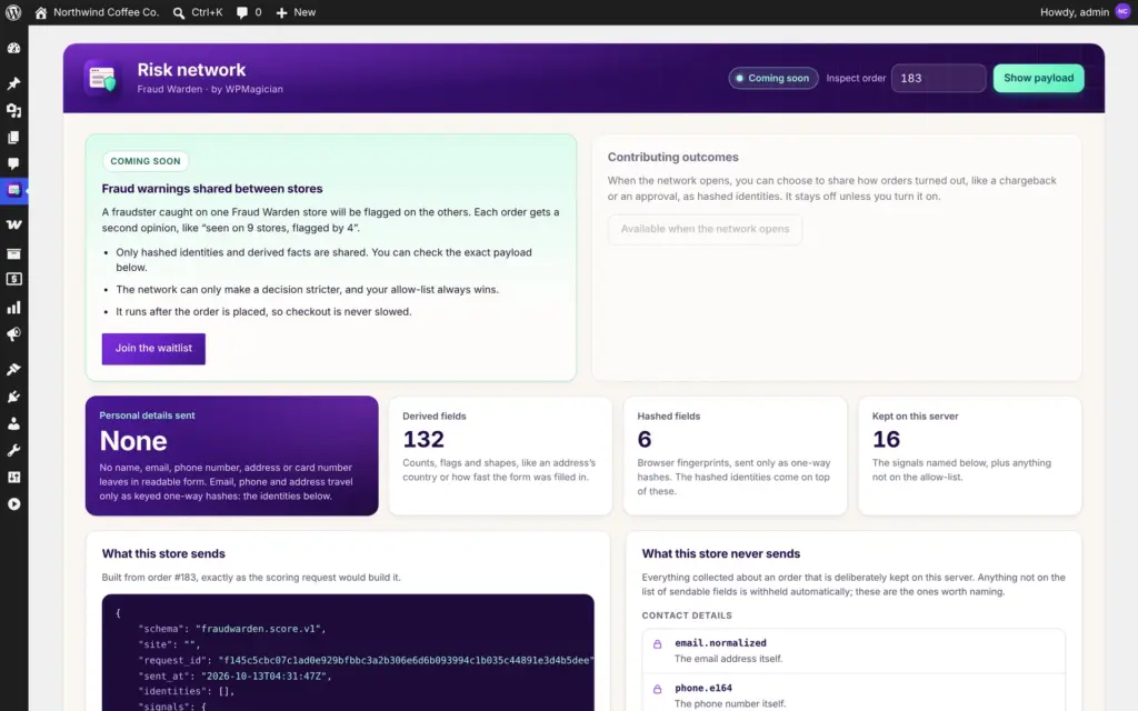Fraud Warden screenshot: Risk Network